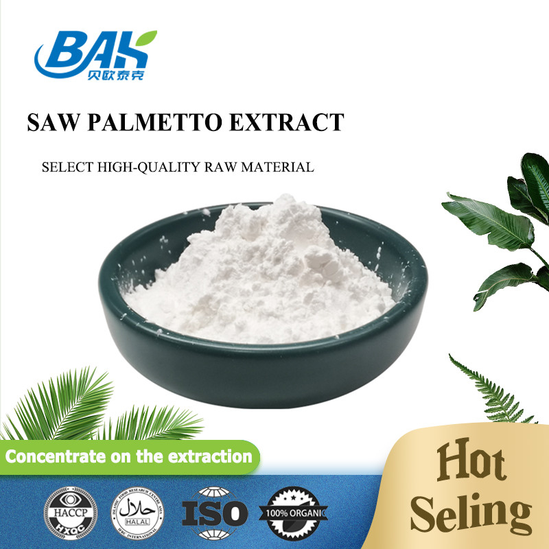 Rifornimento di fabbrica Estratto di Saw Palmetto 25% 35% 45% Acidi grassi Serenoa Repens Polvere bianca